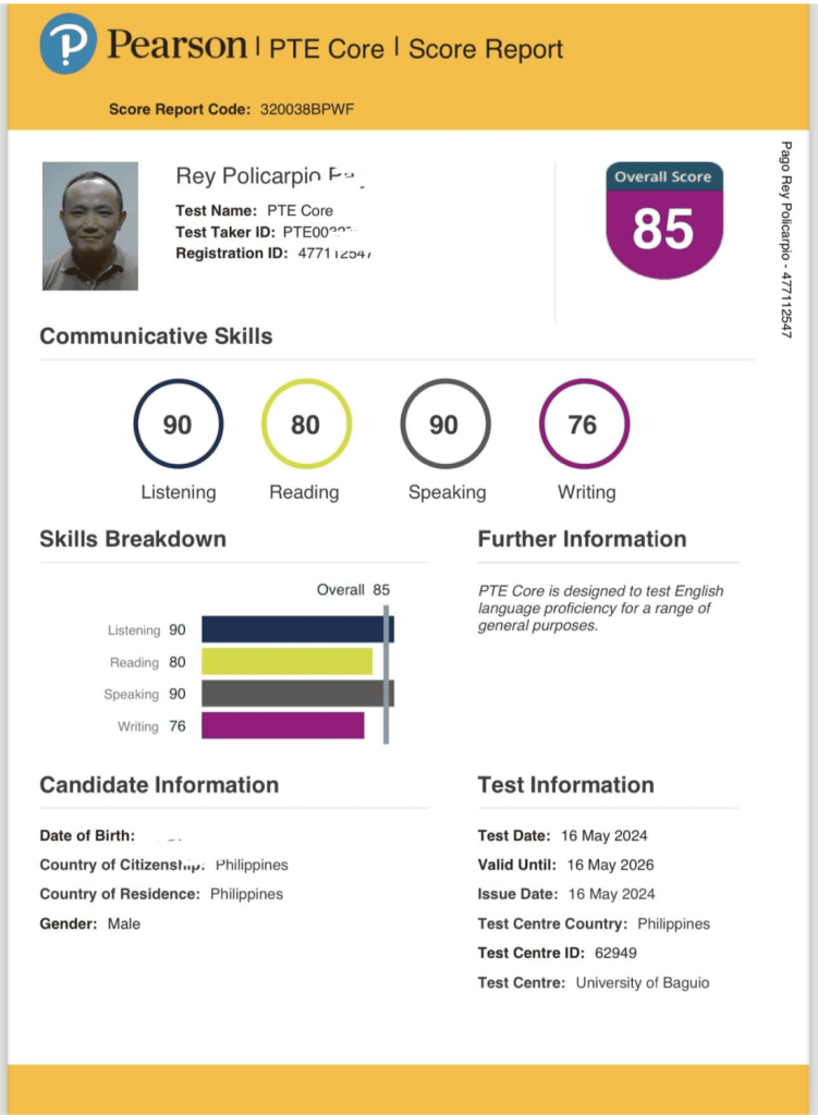 PTE Certificate without exam